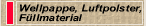 Wellpappe, Luftpolsterfolie, Fllmaterial